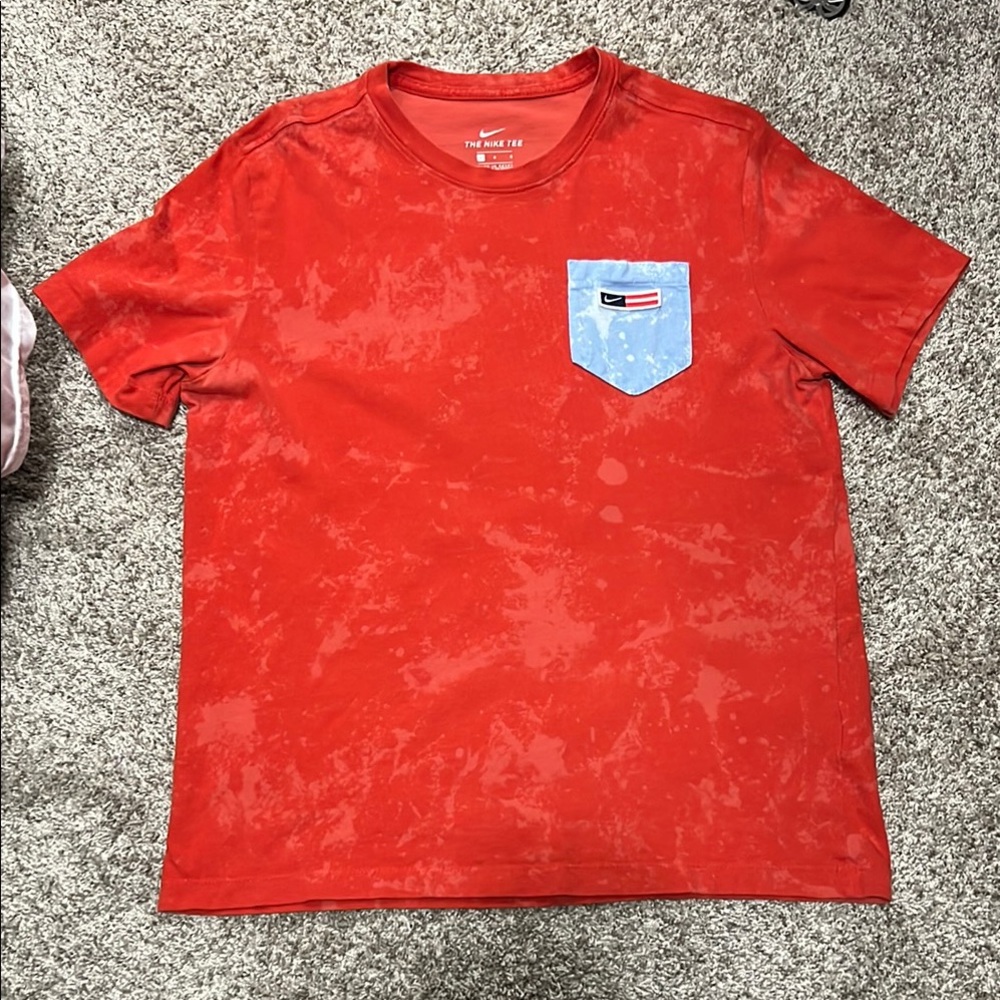 Nike Red T-Shirt with Blue Pocket